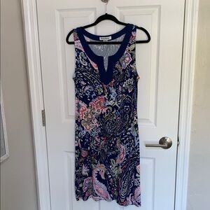 Tommy Bahama Navy colorful floral dress size medium